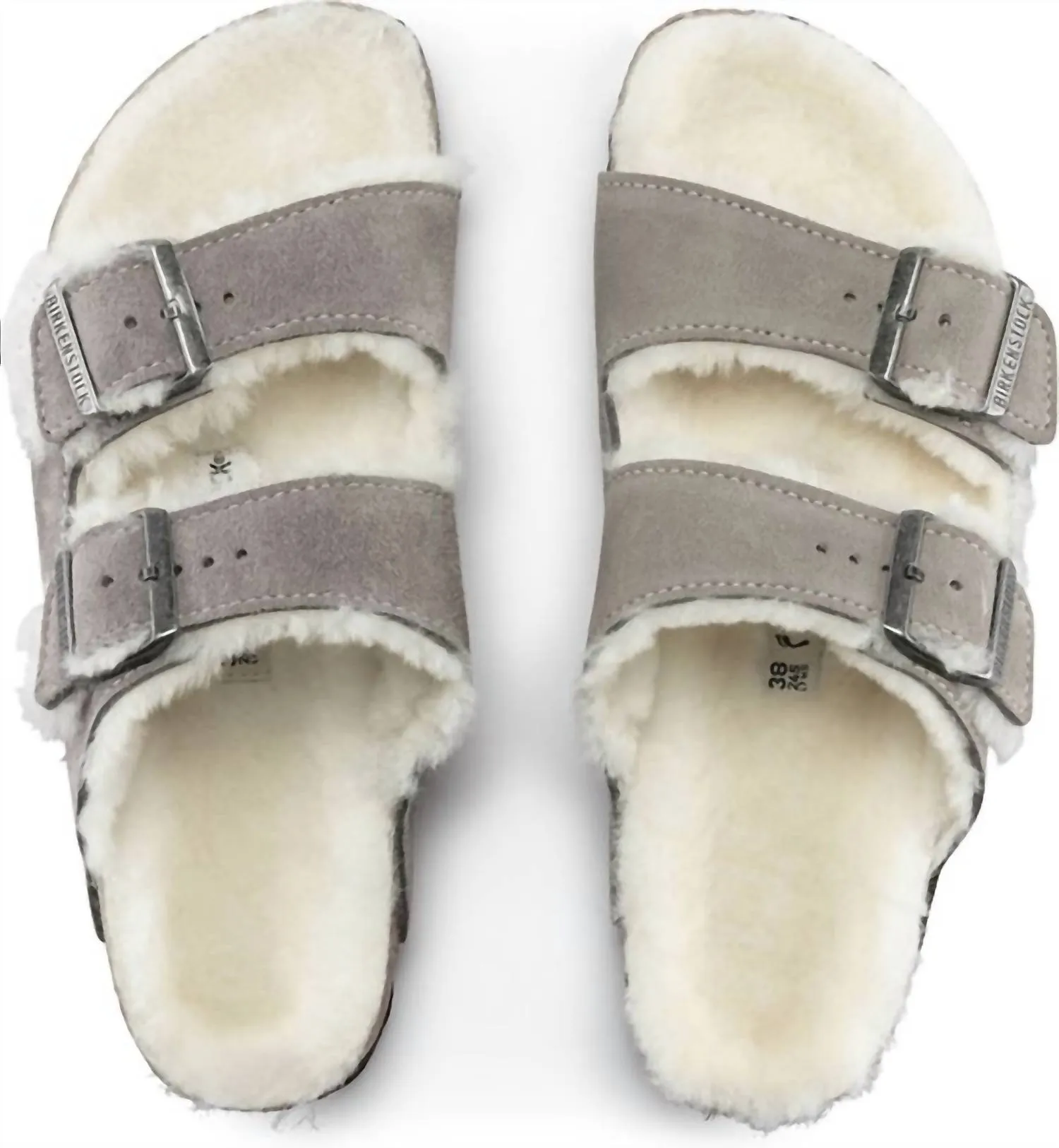 Arizona Shearling Sandalen für Damen in Steinmünze