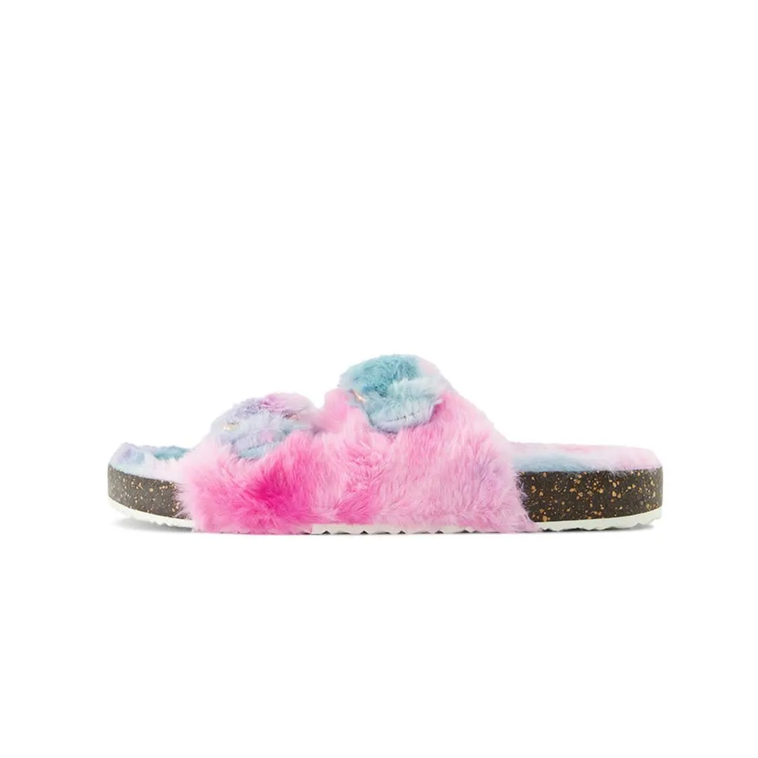 Damen Pelz Sandalen mit Doppelverschluss (FLF6069WGN)