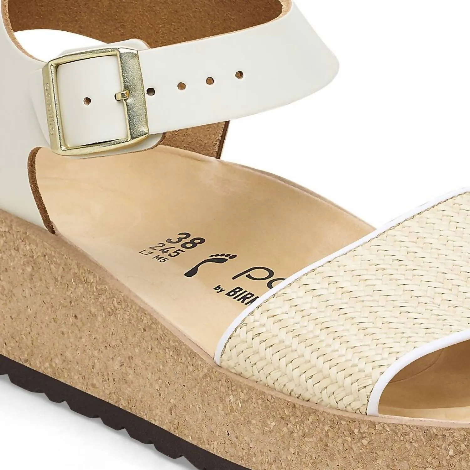 Damen Glenda Raffia Leder Sandaletten - Mittel/schmal in Weiß