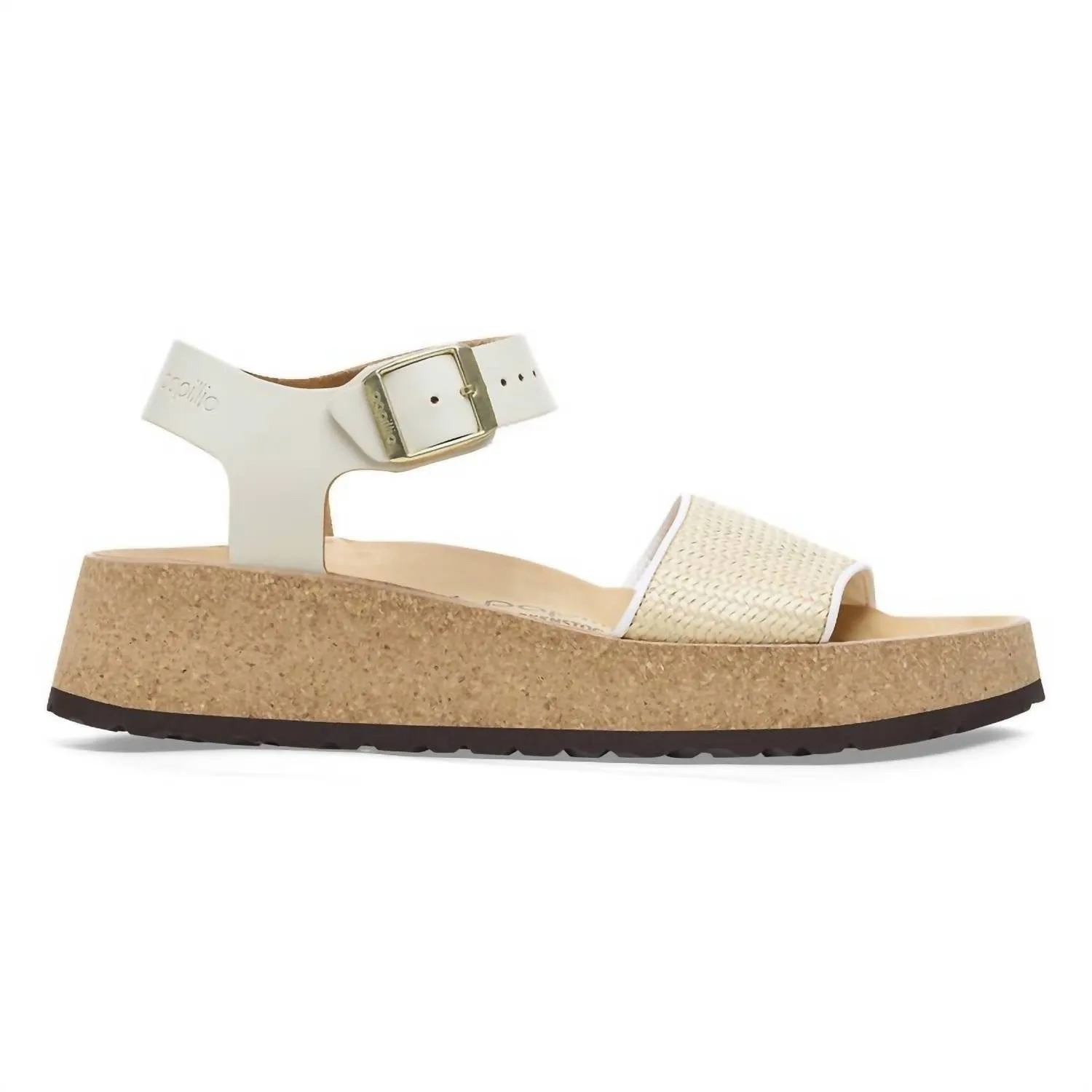 Damen Glenda Raffia Leder Sandaletten - Mittel/schmal in Weiß