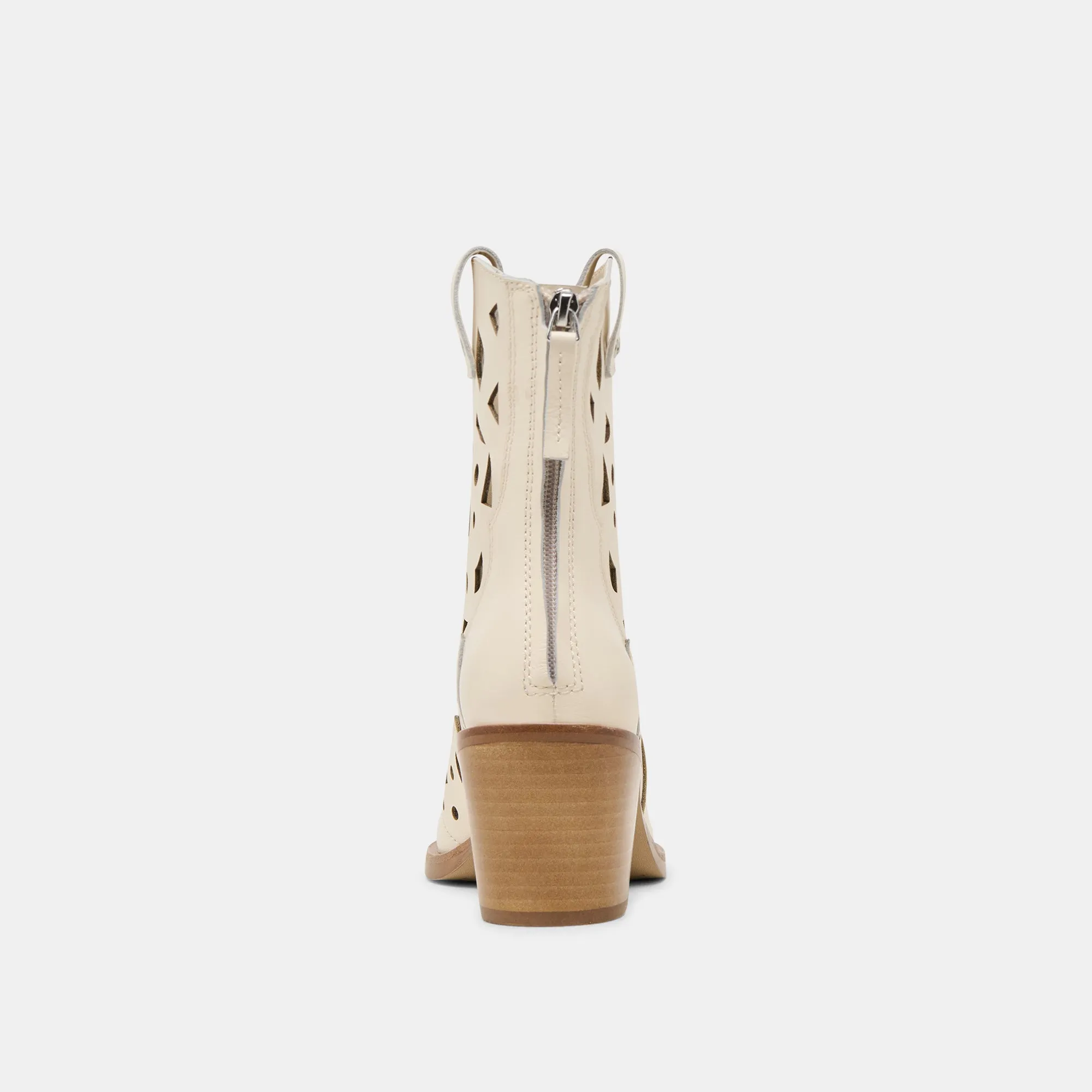 ZENOBI STIEFELETTEN IN OFF-WHITE LEDER