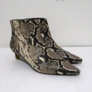 Zimmermann Knöchelstiefel Schlangenprägung Leder Größe 38 Kitten Heel Stiefeletten