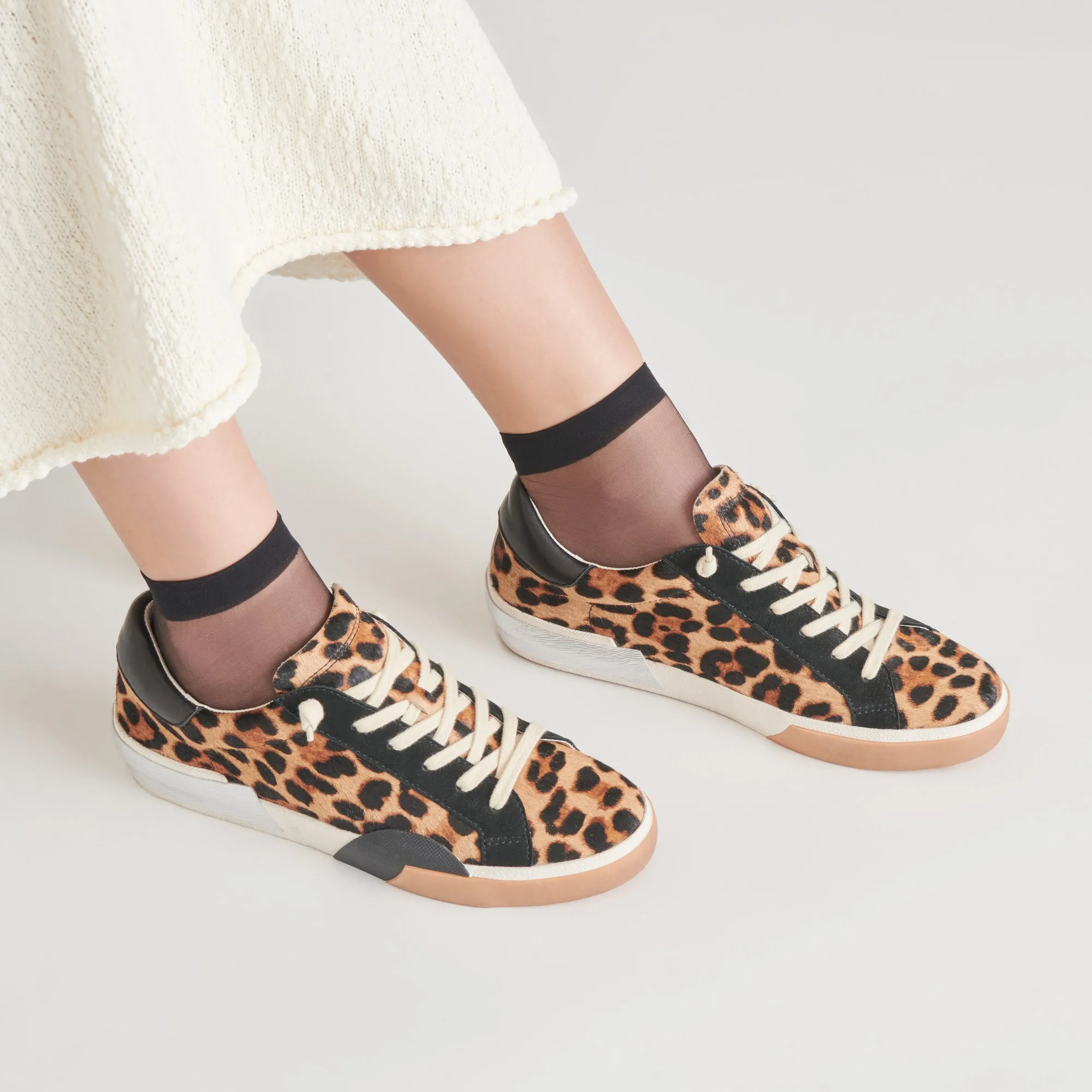 ZINA SNEAKERS LEOPARD SCHWARZES KALBSHAAR